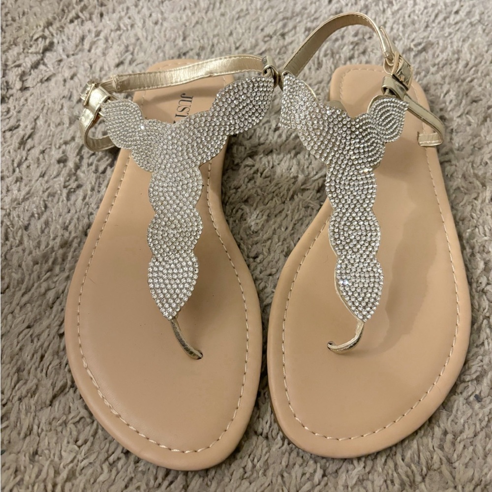 Rhinestone sandals, NWOT size 7